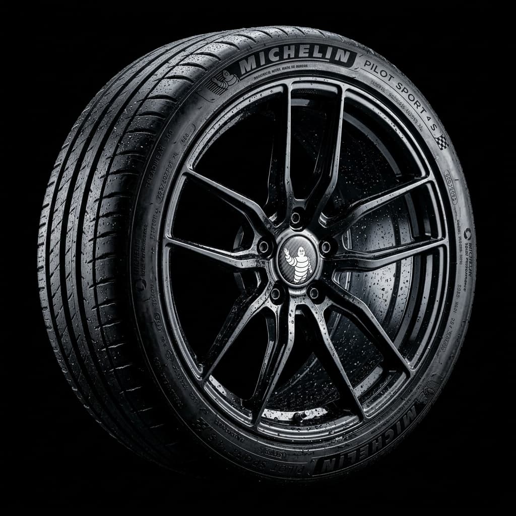 A new tyre being mounted and balanced