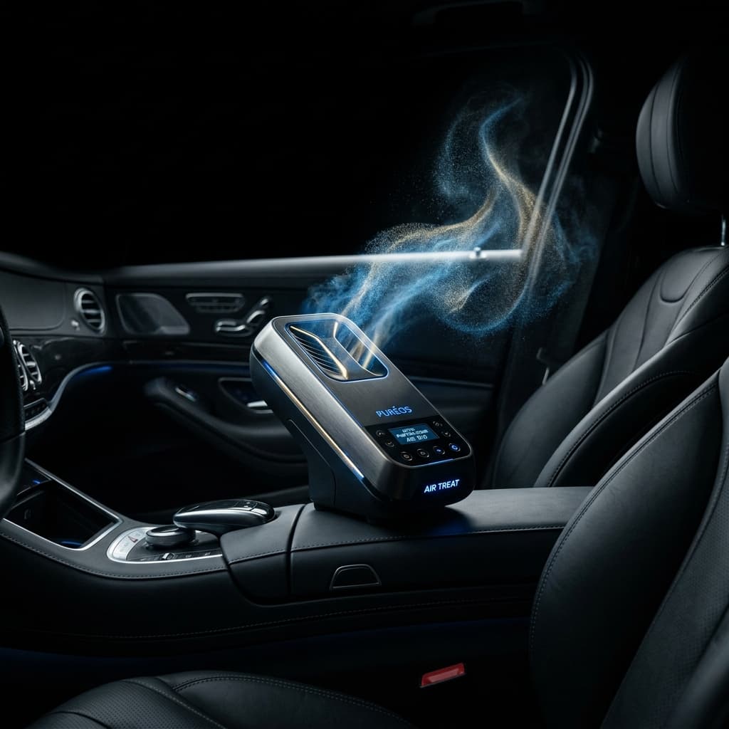 An ozone generator running inside a car cabin